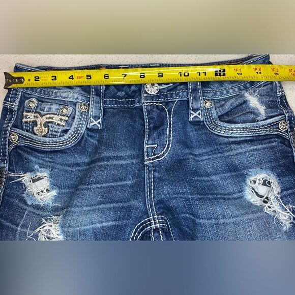 Rock Revival Alexia Crop Jeans Women’s 27 Low Rise Stretch Distressed EUC - Picture 10 of 12